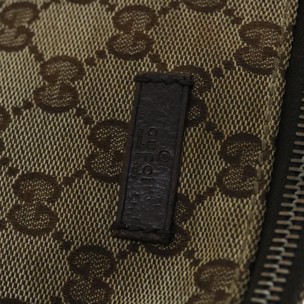 GUCCI GG Canvas Shoulder Bag Leather Beige 114273 203998 50985