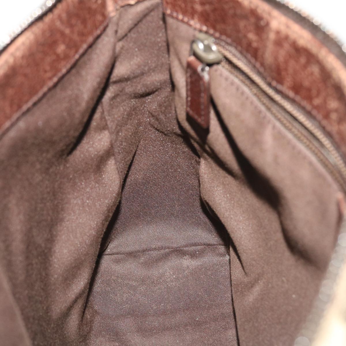 GUCCI GG Canvas Shoulder Bag Leather Beige 114273 203998 50985