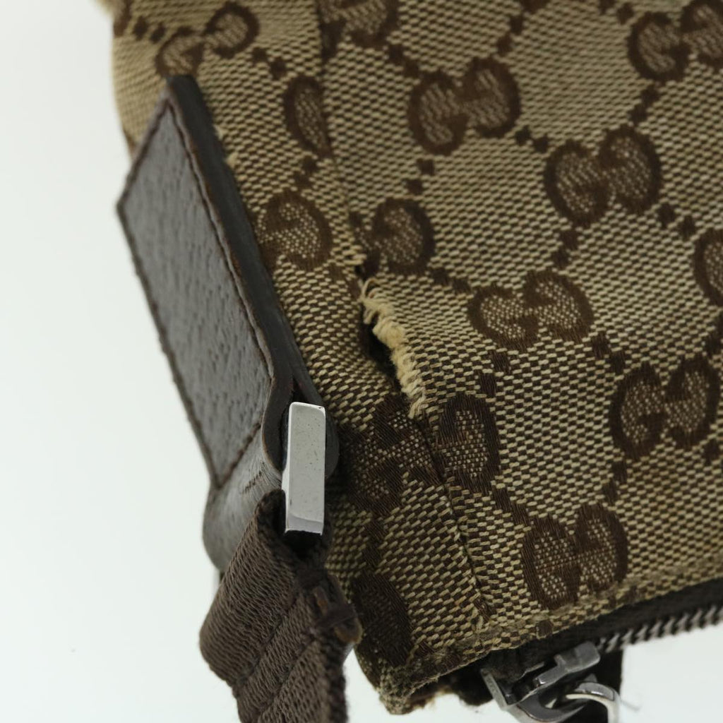 GUCCI GG Canvas Shoulder Bag Leather Beige 114273 203998 50985