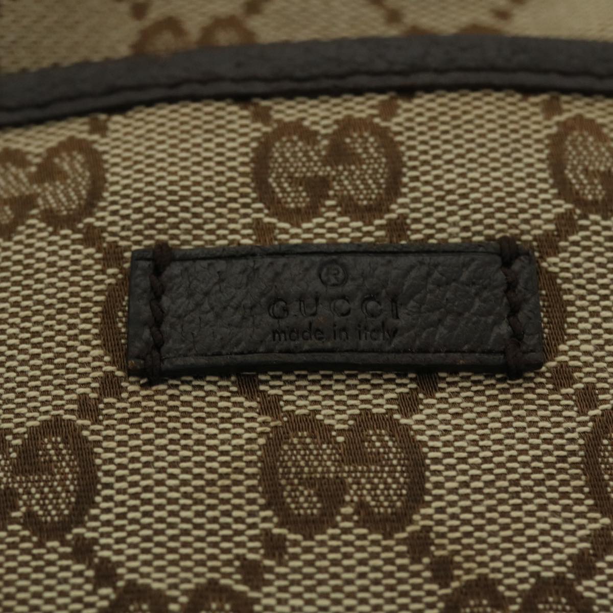 GUCCI GG Canvas Shoulder Bag Leather Beige 122793 467891 50988