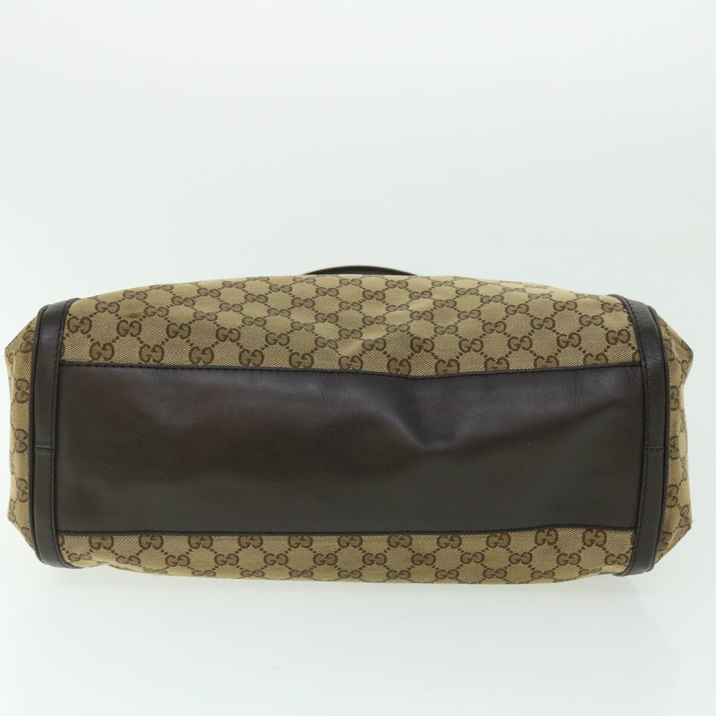 GUCCI GG Canvas Shoulder Bag Leather Beige Brown 232297 520981 50992