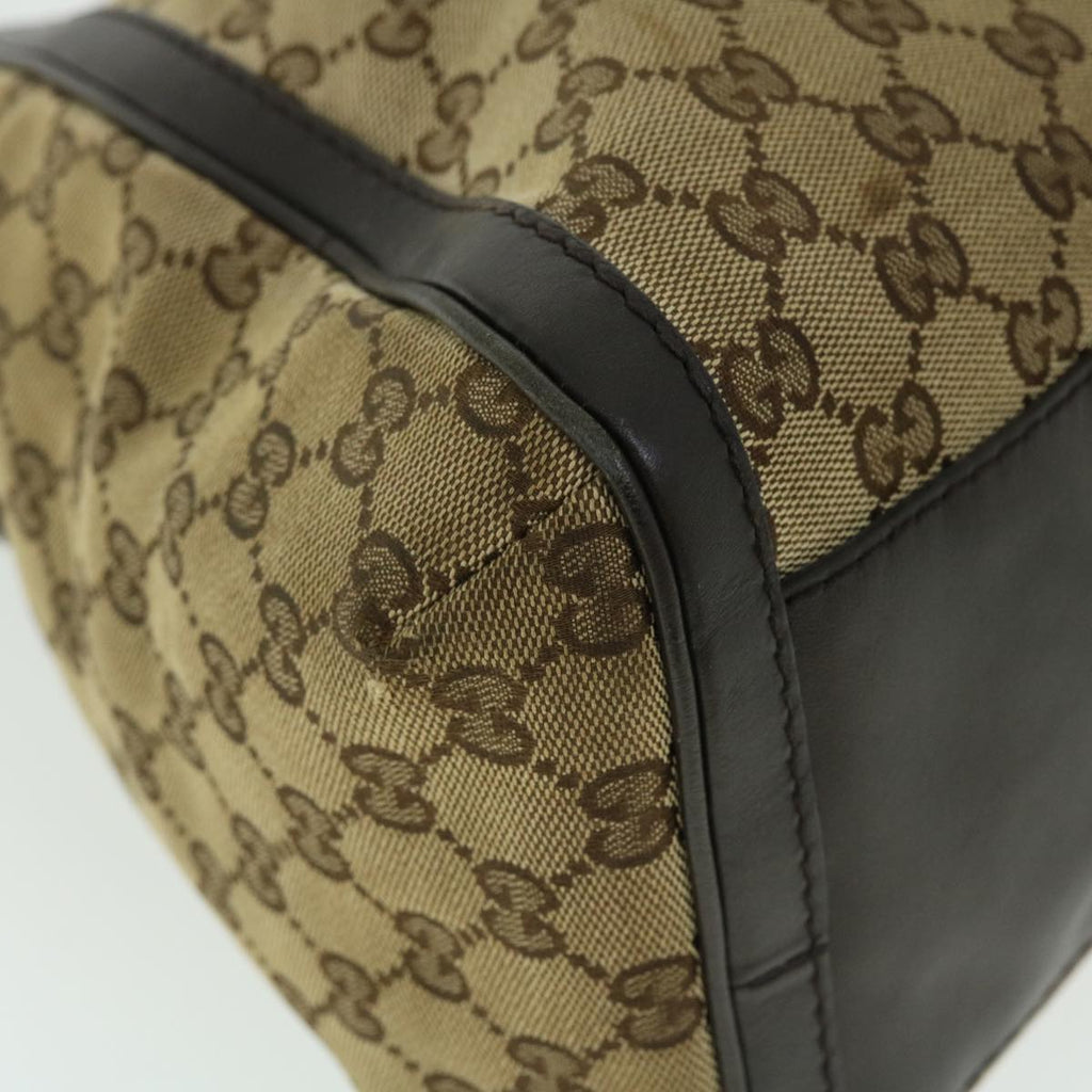 GUCCI GG Canvas Shoulder Bag Leather Beige Brown 232297 520981 50992
