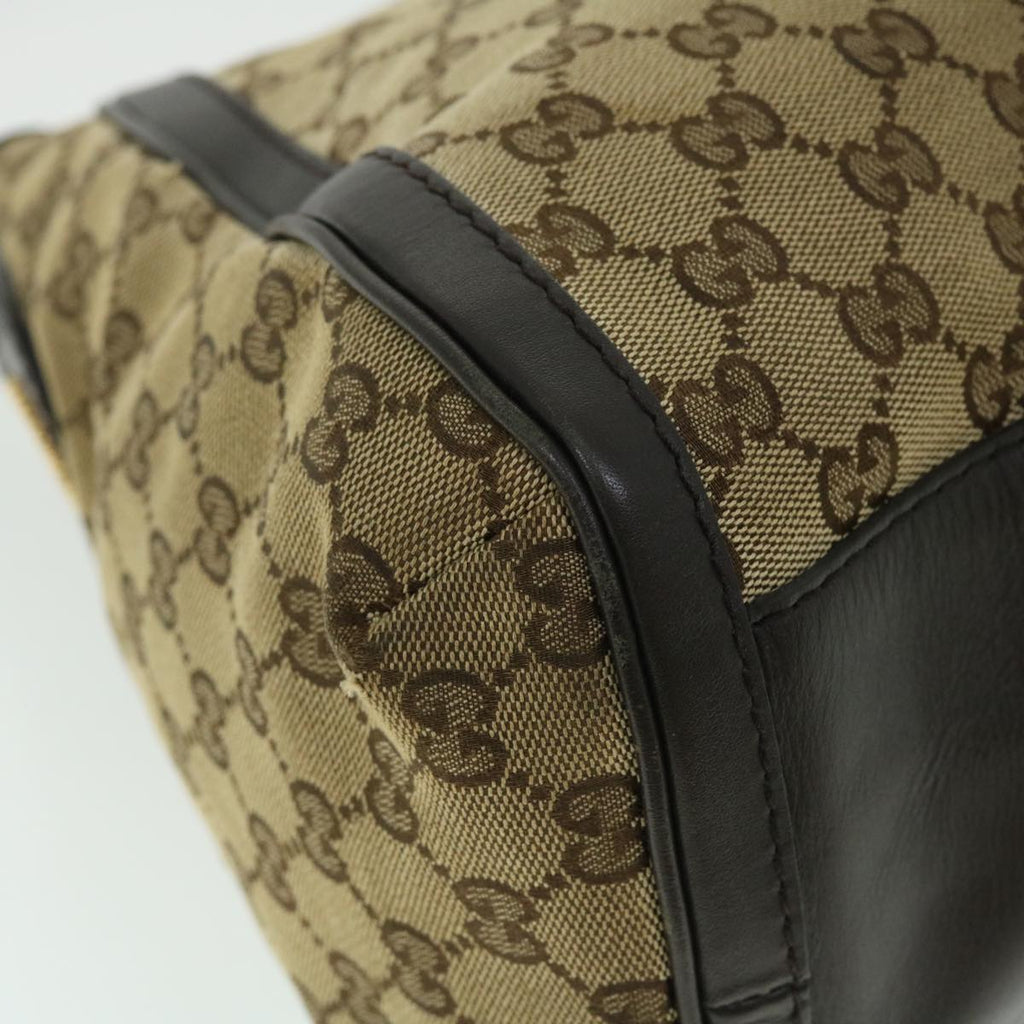 GUCCI GG Canvas Shoulder Bag Leather Beige Brown 232297 520981 50992