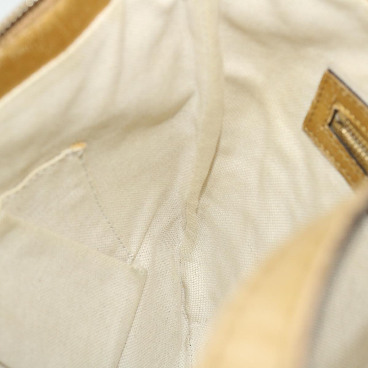 GUCCI GG Canvas Shoulder Bag Leather Beige Gold 257072 498879 50995