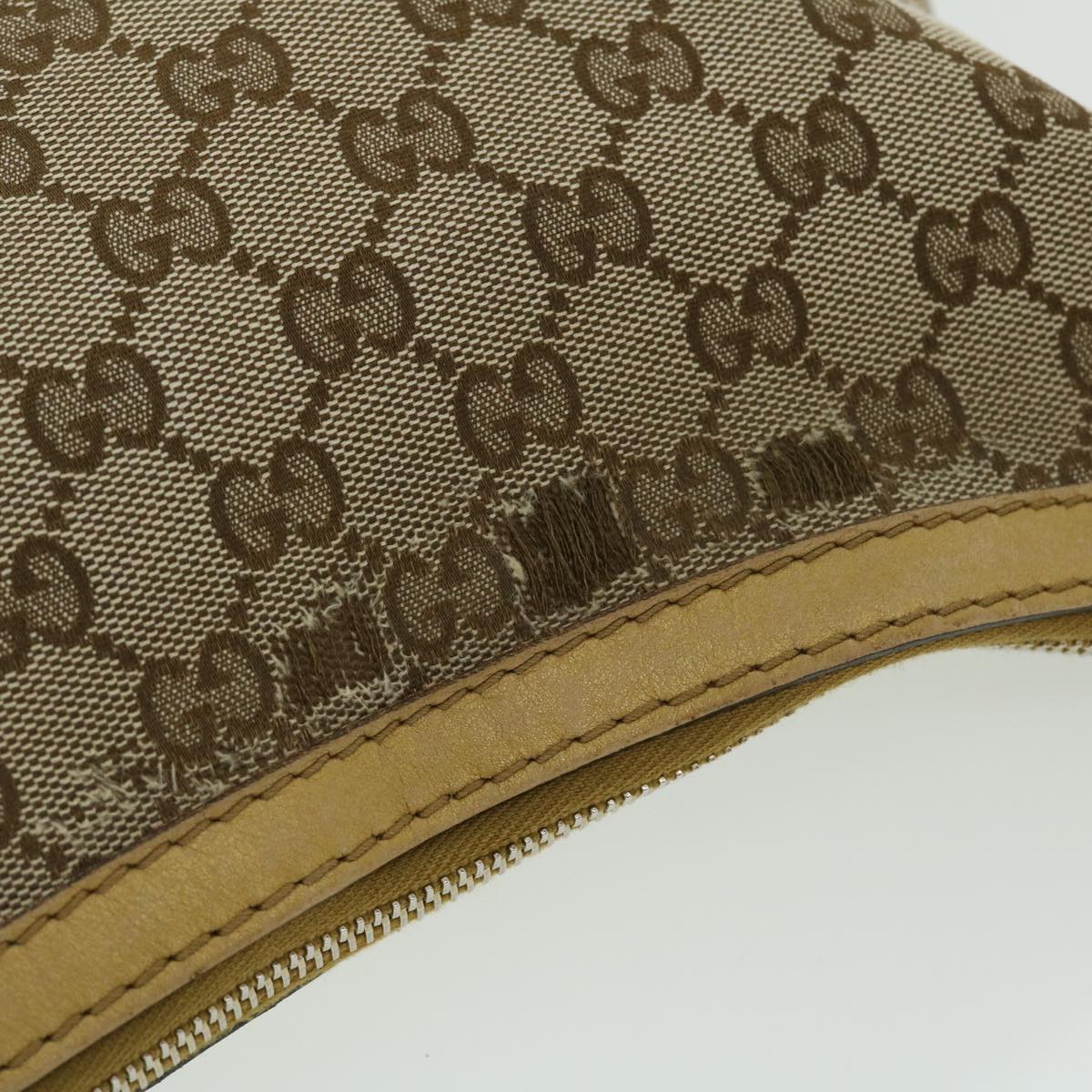 GUCCI GG Canvas Shoulder Bag Leather Beige Gold 257072 498879 50995