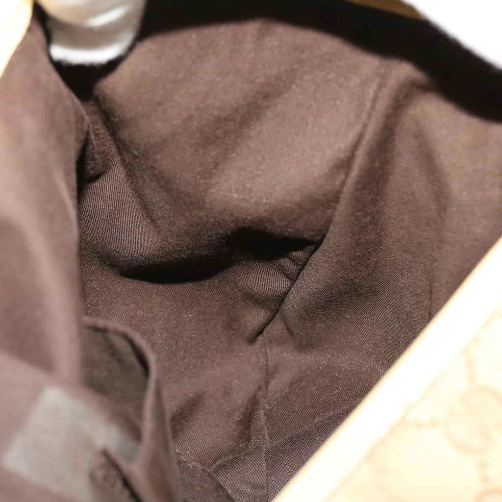 GUCCI GG Canvas Tote Bag Leather Beige 130736 002122 50997