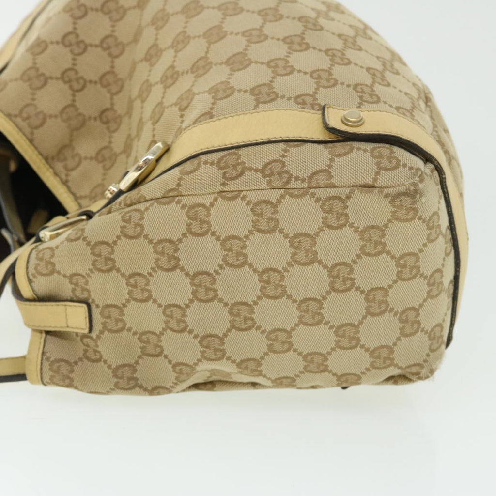 GUCCI GG Canvas Tote Bag Leather Beige 130736 002122 50997