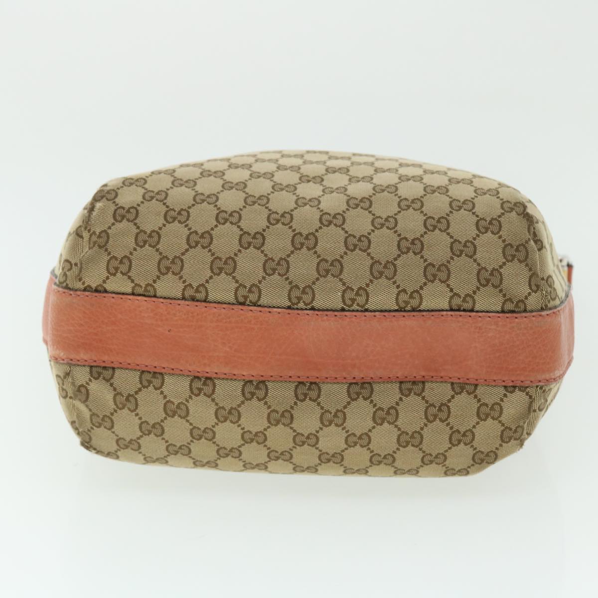 GUCCI GG Canvas Bamboo Shoulder Bag Leather Beige Pink 257090 002058 50998