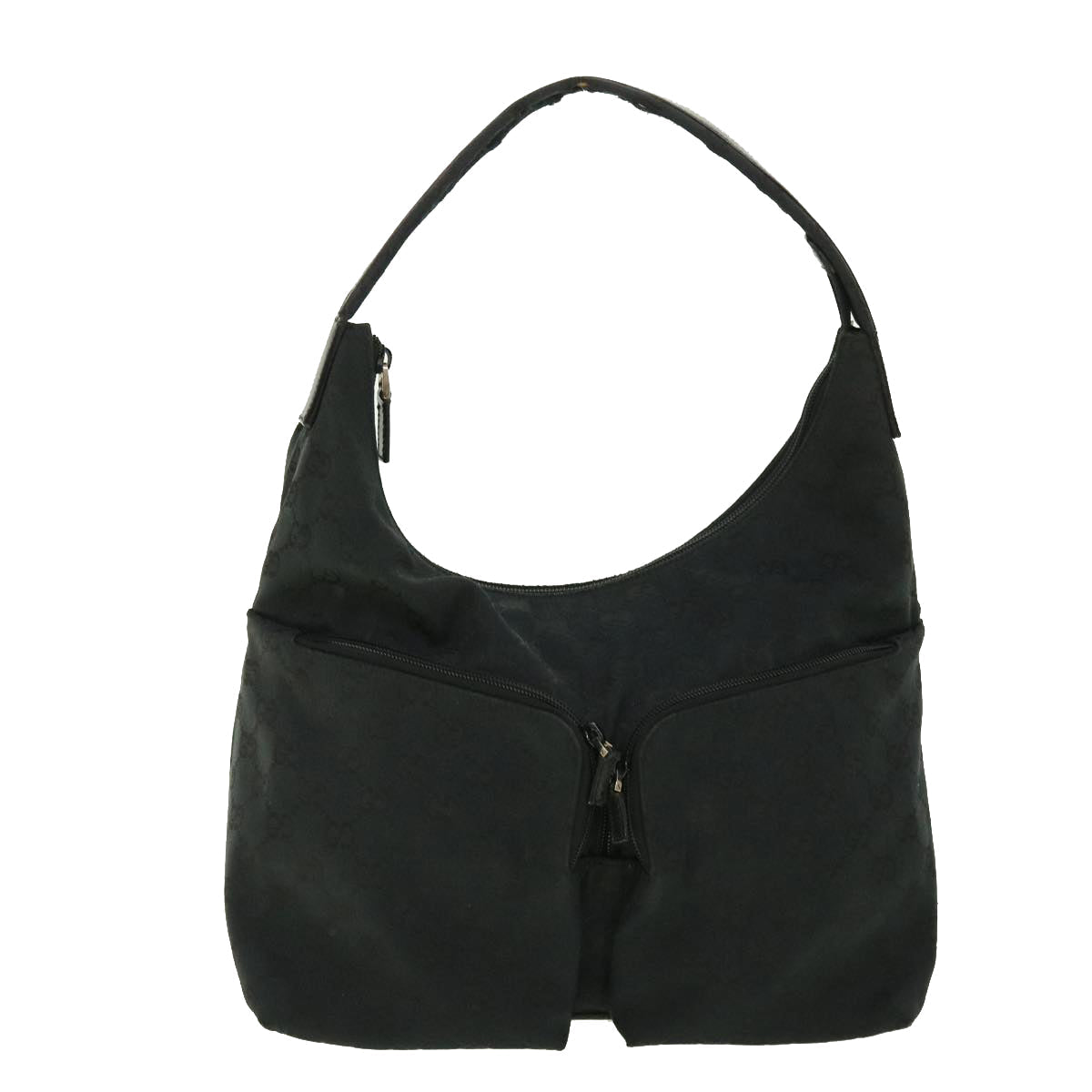 GUCCI GG Canvas Shoulder Bag Leather Black 001 3380 1705 50999