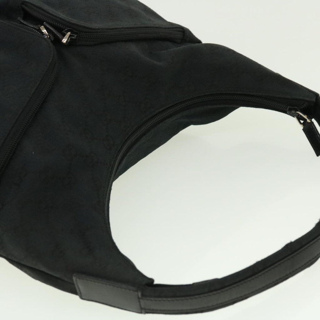 GUCCI GG Canvas Shoulder Bag Leather Black 001 3380 1705 50999