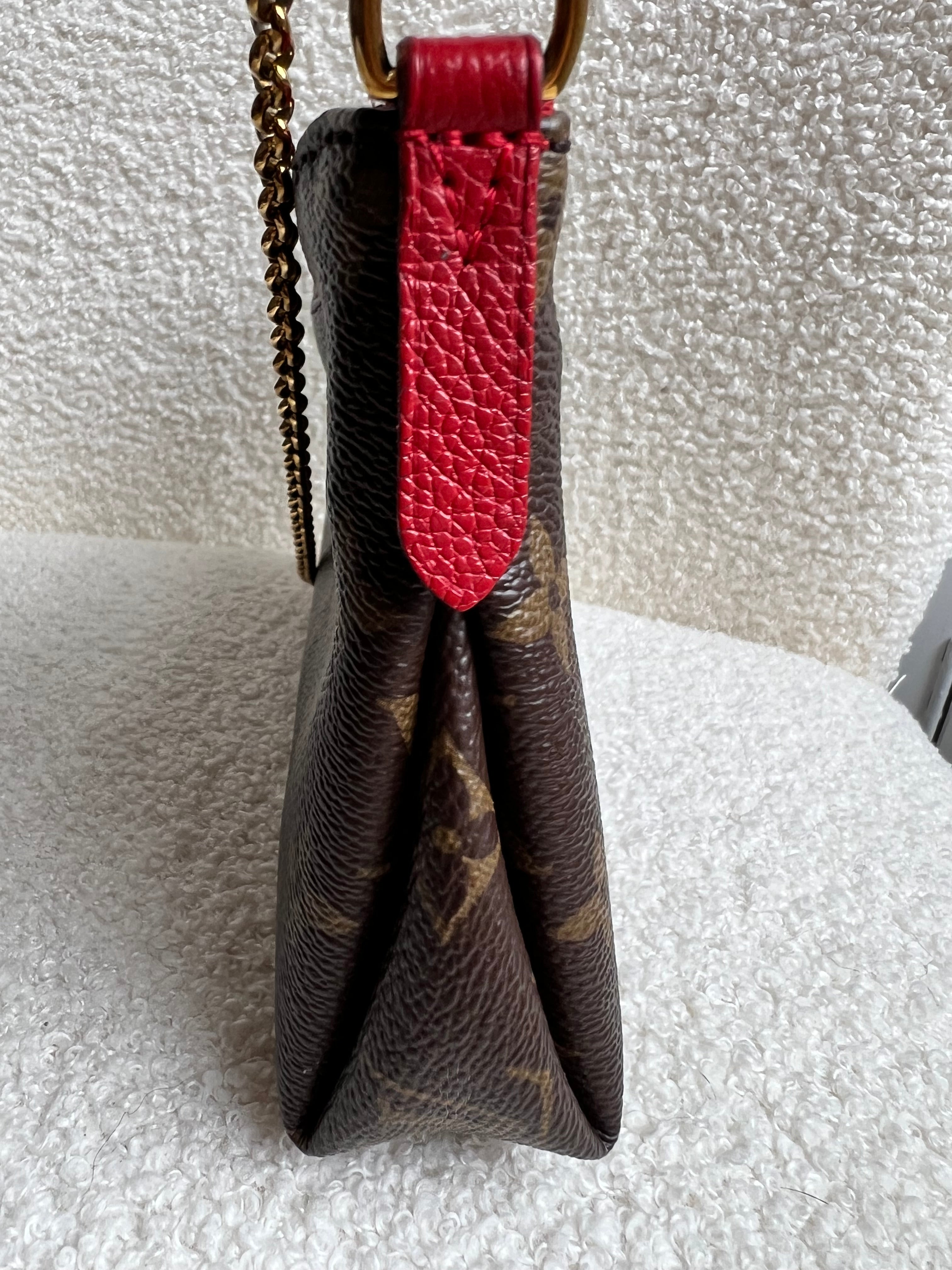 Louis Vuitton Red and Monogram Pallas Pochette