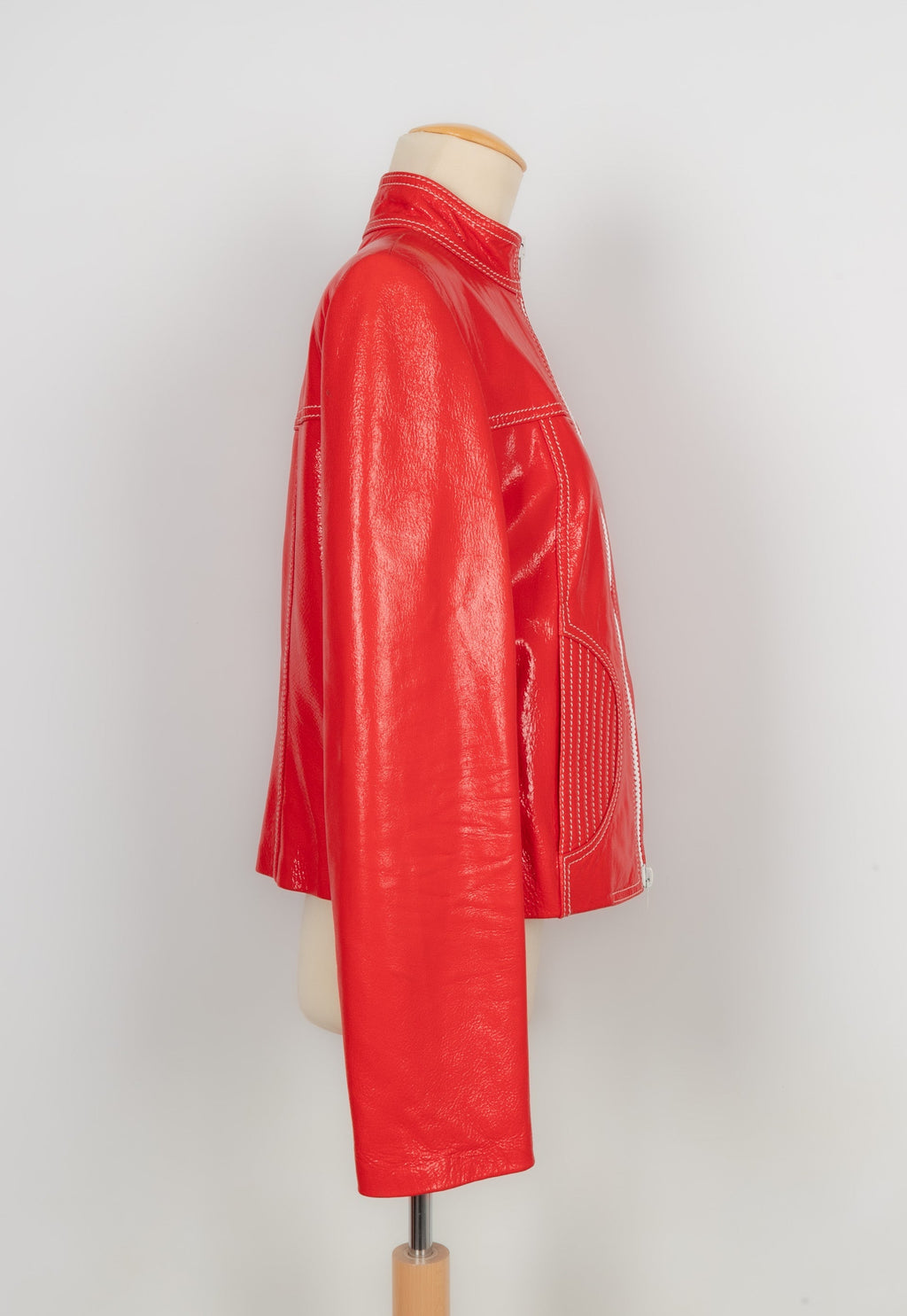Veste en cuir orange CÃƒÆ’Ã‚Â©line