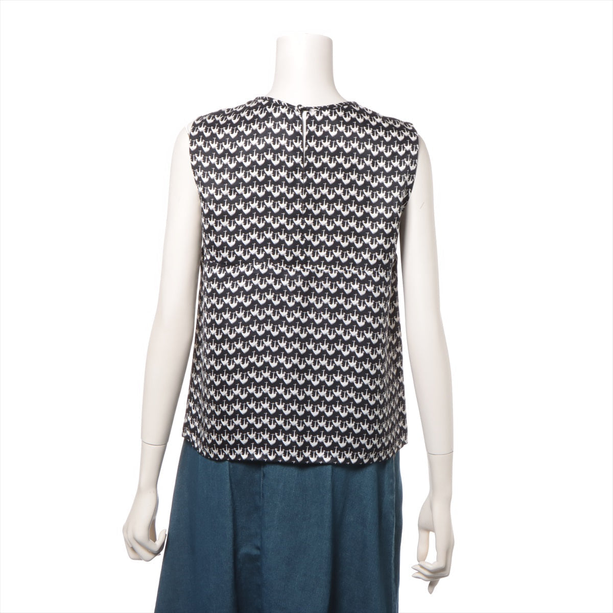 Louis Vuitton 08SS Silk Tank Top 36  Black x White RW081A