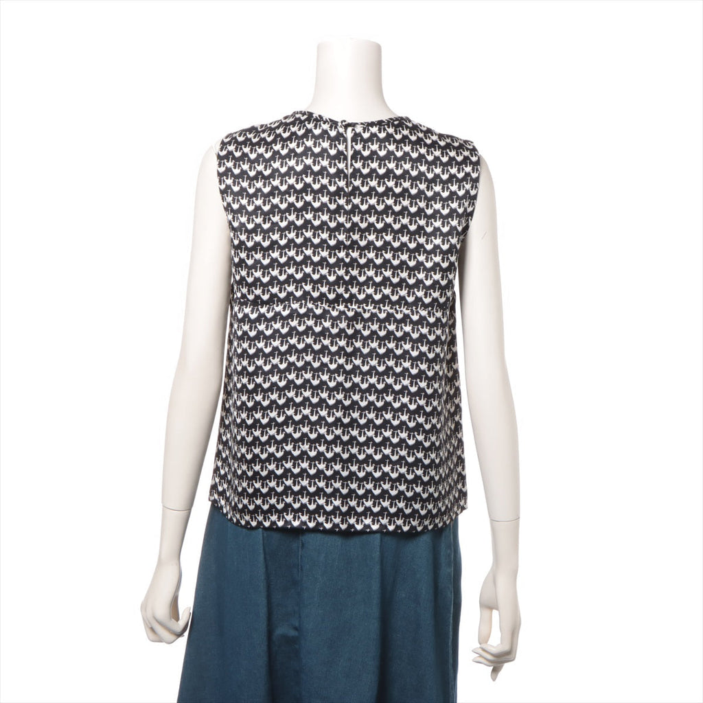 Louis Vuitton 08SS Silk Tank Top 36  Black x White RW081A