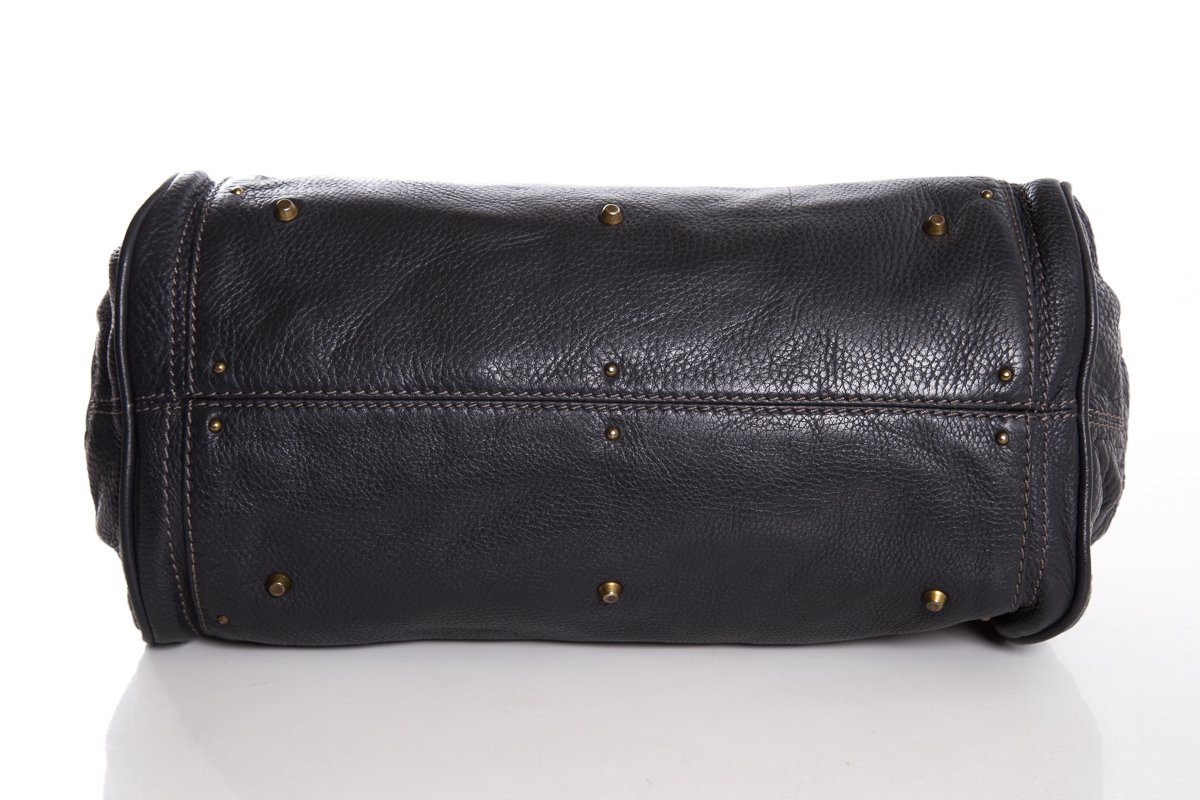 ChloÃƒÆ’Ã‚Â© Midnight Navy Leather Pad-Lock Large Shoulder Bag