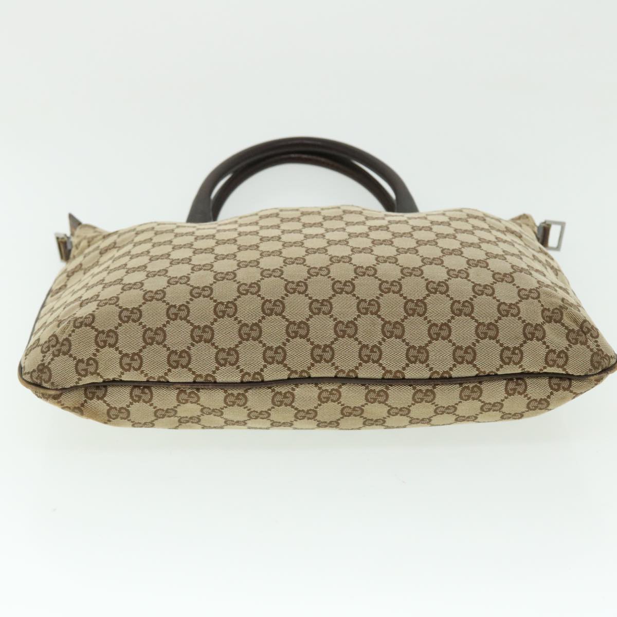 GUCCI GG Canvas Hand Bag Leather 2way Beige 122797 001013 51004