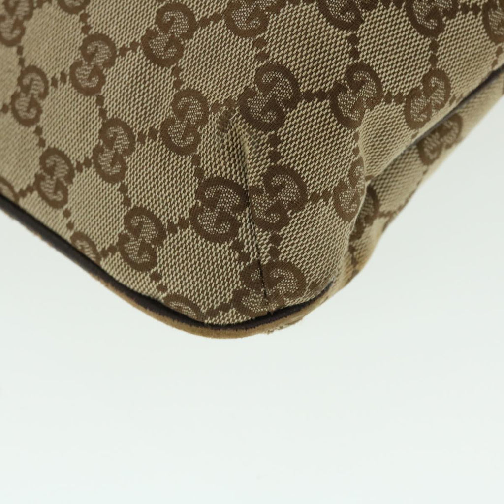 GUCCI GG Canvas Hand Bag Leather 2way Beige 122797 001013 51004