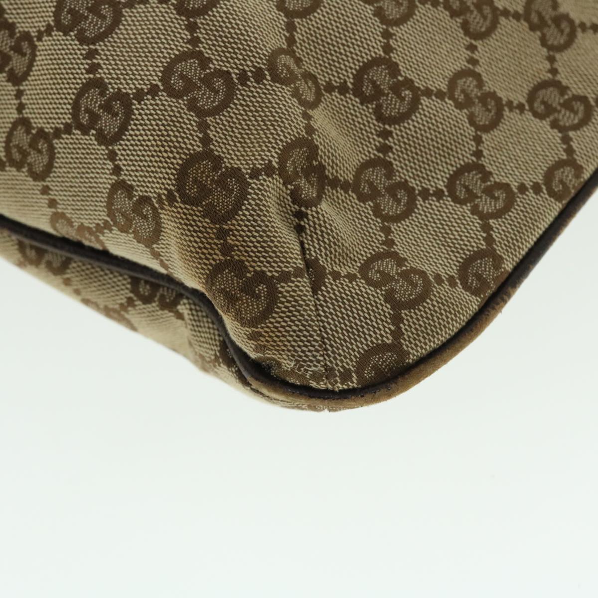 GUCCI GG Canvas Hand Bag Leather 2way Beige 122797 001013 51004