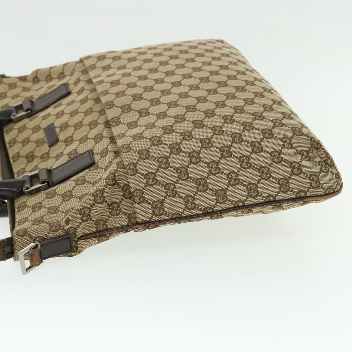 GUCCI GG Canvas Hand Bag Leather 2way Beige 122797 001013 51004