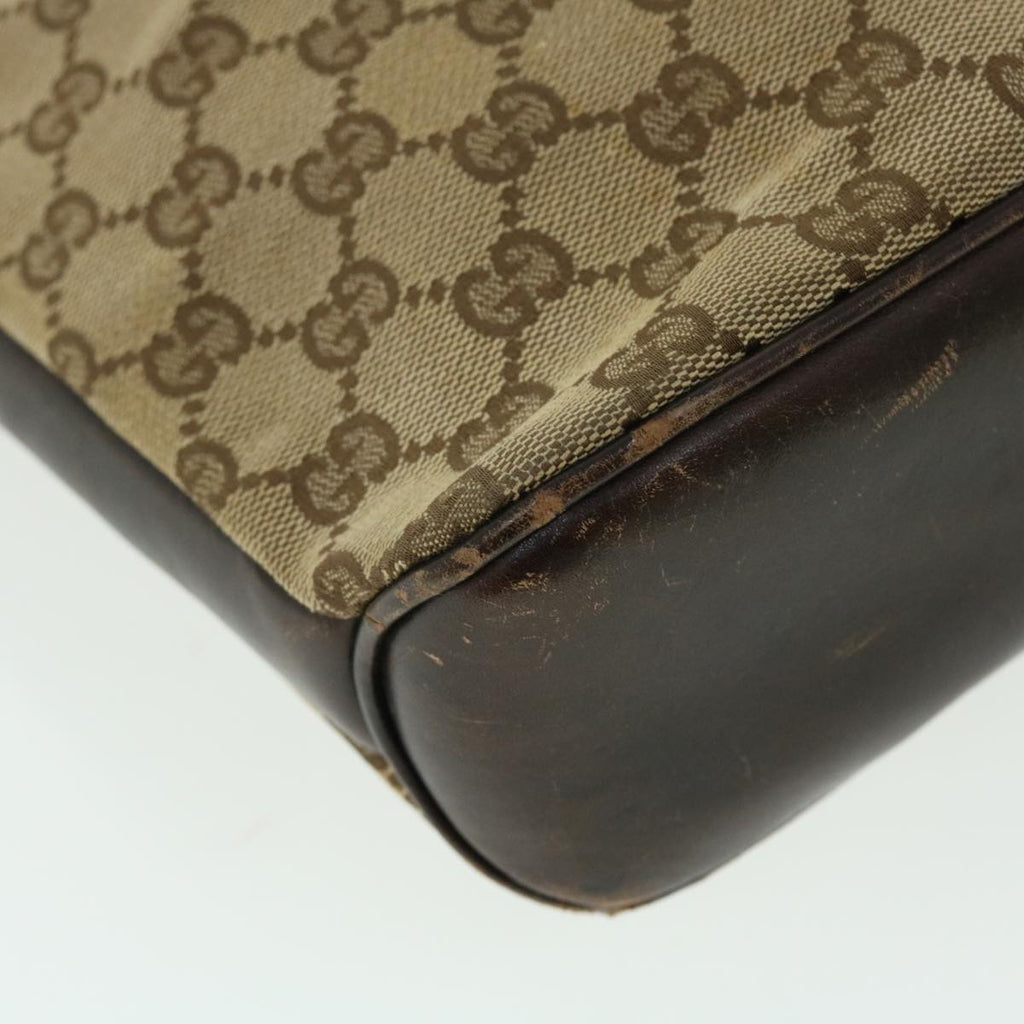 GUCCI GG Canvas Shoulder Bag Leather Beige 109097 2123 51010