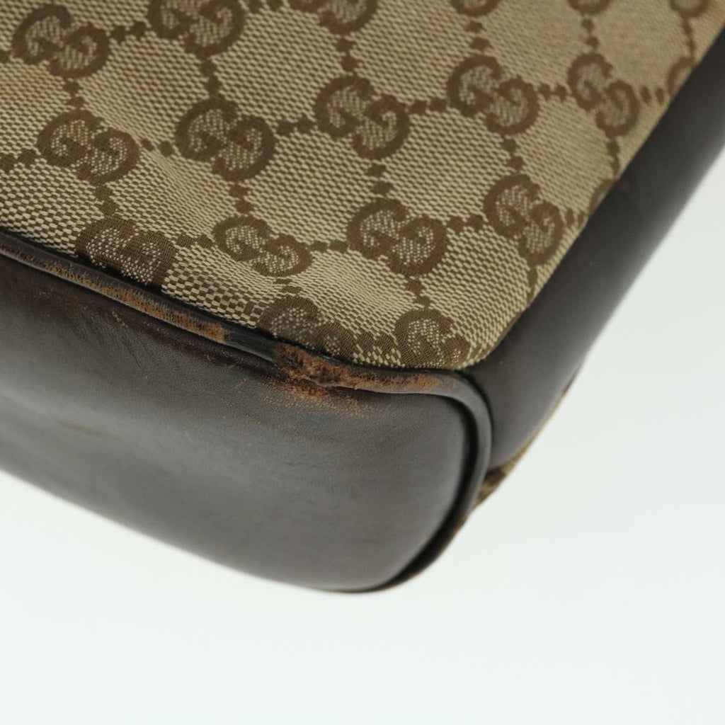 GUCCI GG Canvas Shoulder Bag Leather Beige 109097 2123 51010