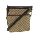 GUCCI GG Canvas Shoulder Bag Leather Beige 109097 2123 51010