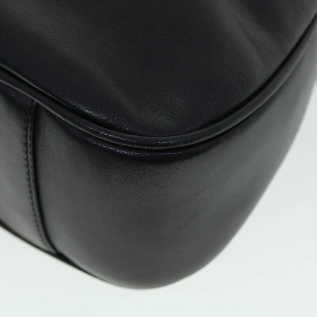 GUCCI Bamboo Shoulder Bag Leather 2way Black 001 1577 002058 51012