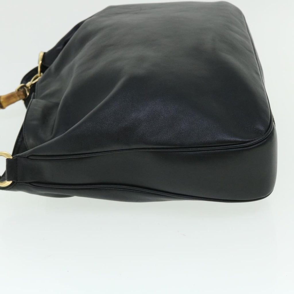 GUCCI Bamboo Shoulder Bag Leather 2way Black 001 1577 002058 51012