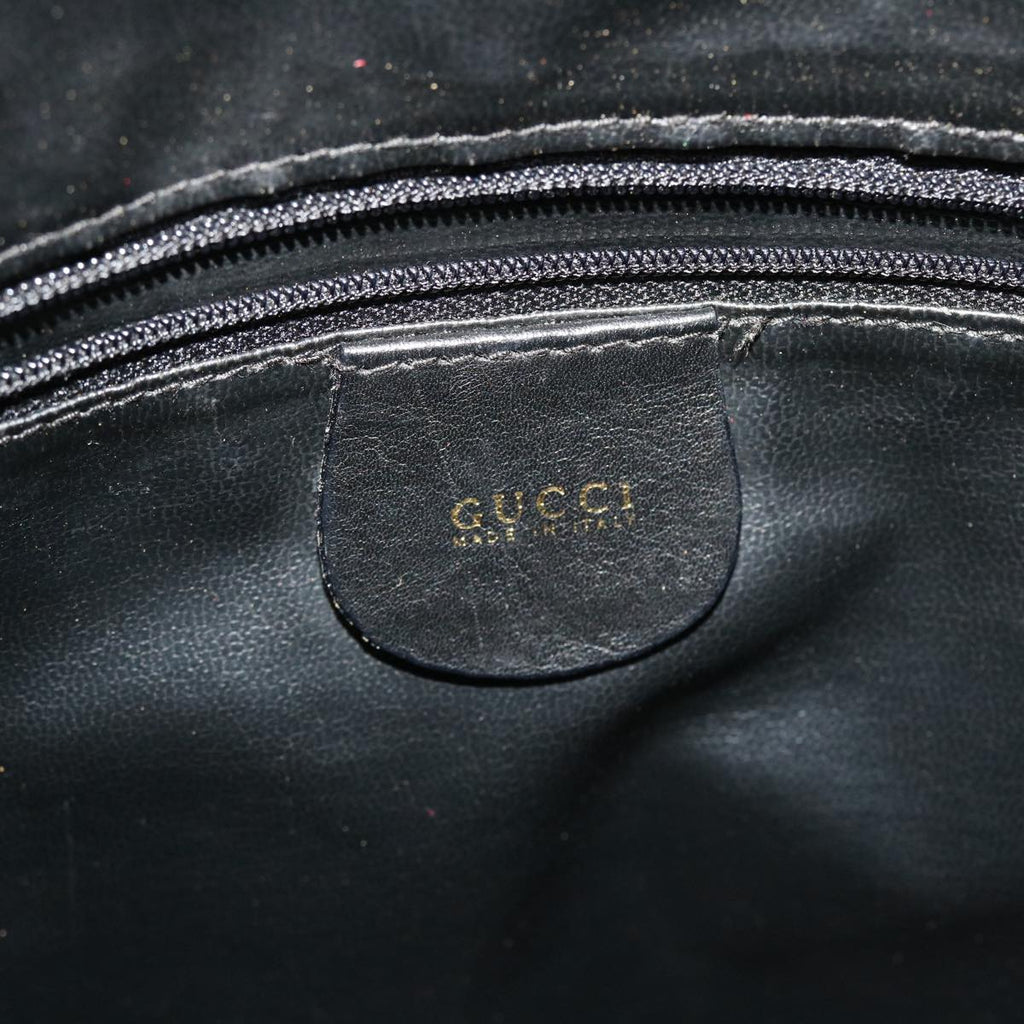 GUCCI Bamboo Shoulder Bag Leather 2way Black 001 1781 1577 51013