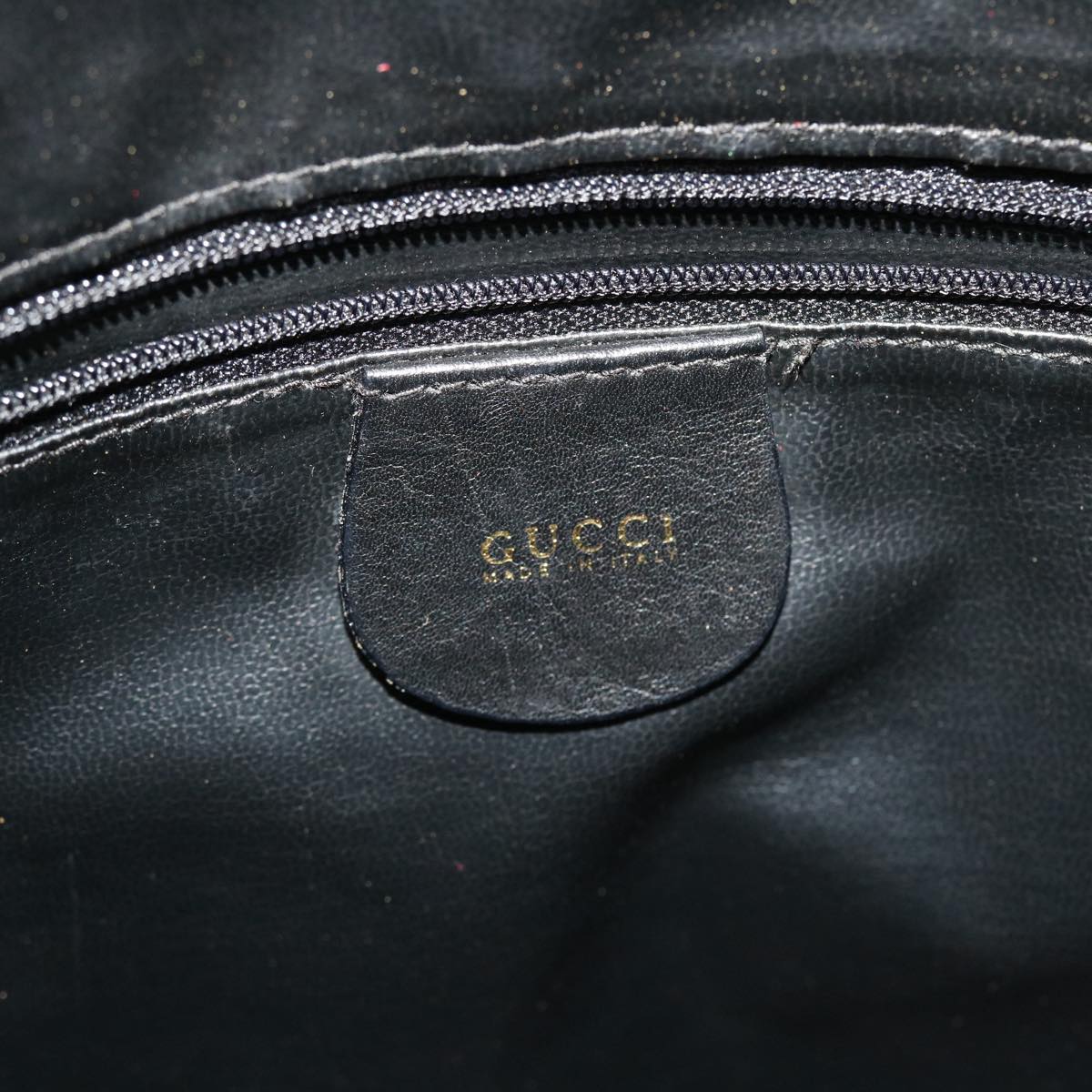 GUCCI Bamboo Shoulder Bag Leather 2way Black 001 1781 1577 51013