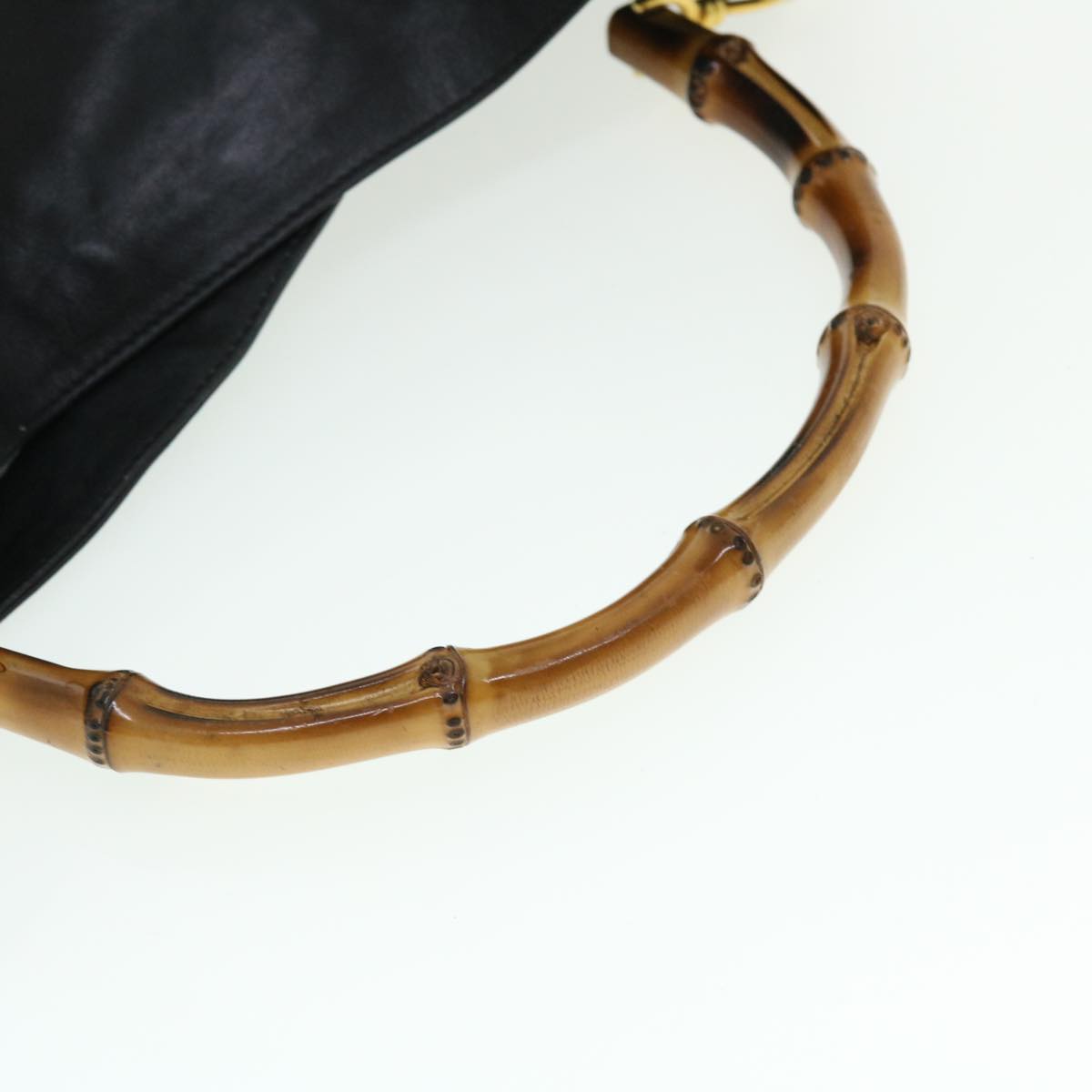 GUCCI Bamboo Shoulder Bag Leather 2way Black 001 1781 1577 51013