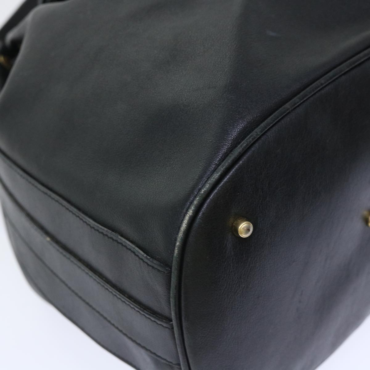 GUCCI Bamboo Shoulder Bag Leather 2way Black 001 2684 1657 51016