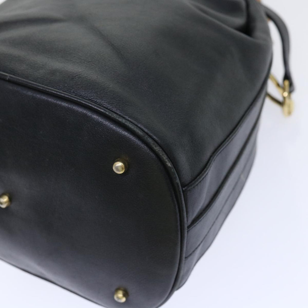 GUCCI Bamboo Shoulder Bag Leather 2way Black 001 2684 1657 51016