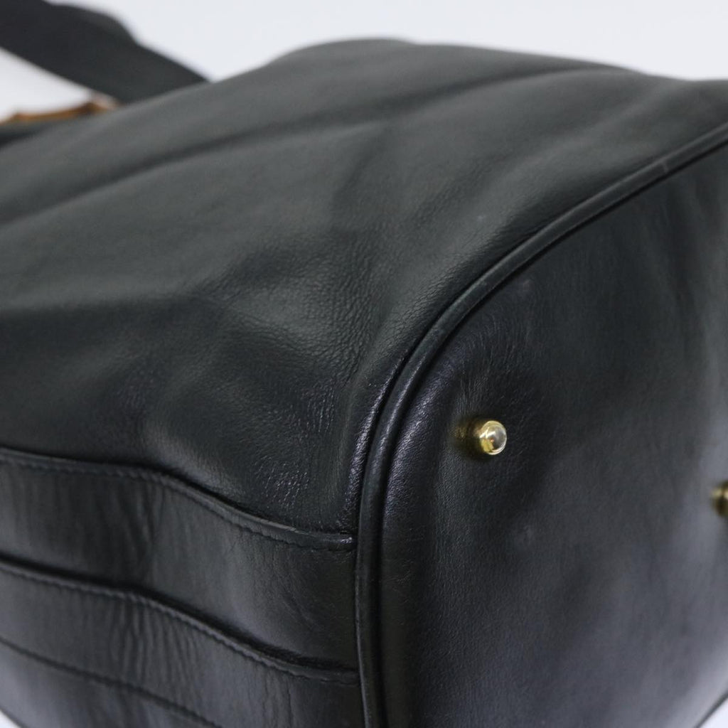 GUCCI Bamboo Shoulder Bag Leather 2way Black 001 2684 1657 51016