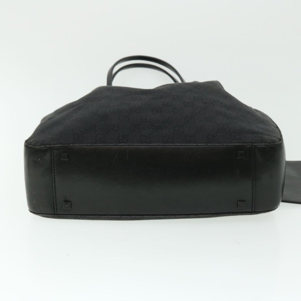 GUCCI GG Canvas Tote Bag Leather Black 101920 3444 51025