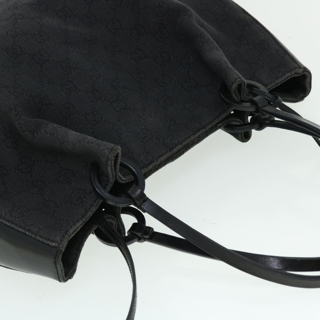 GUCCI GG Canvas Tote Bag Leather Black 101920 3444 51025