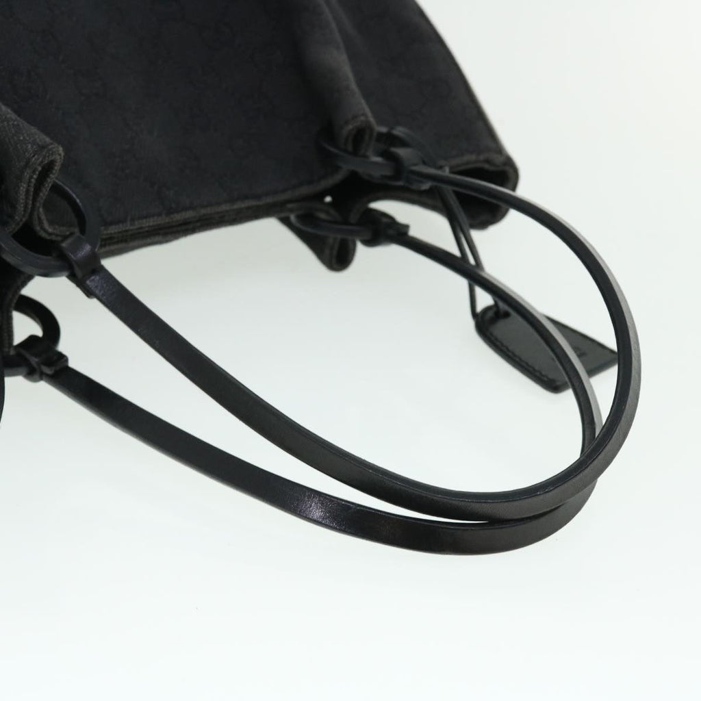 GUCCI GG Canvas Tote Bag Leather Black 101920 3444 51025