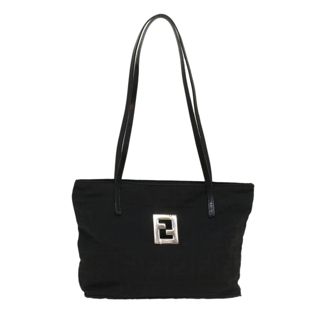 FENDI Zucca Canvas Shoulder Bag Black 51038