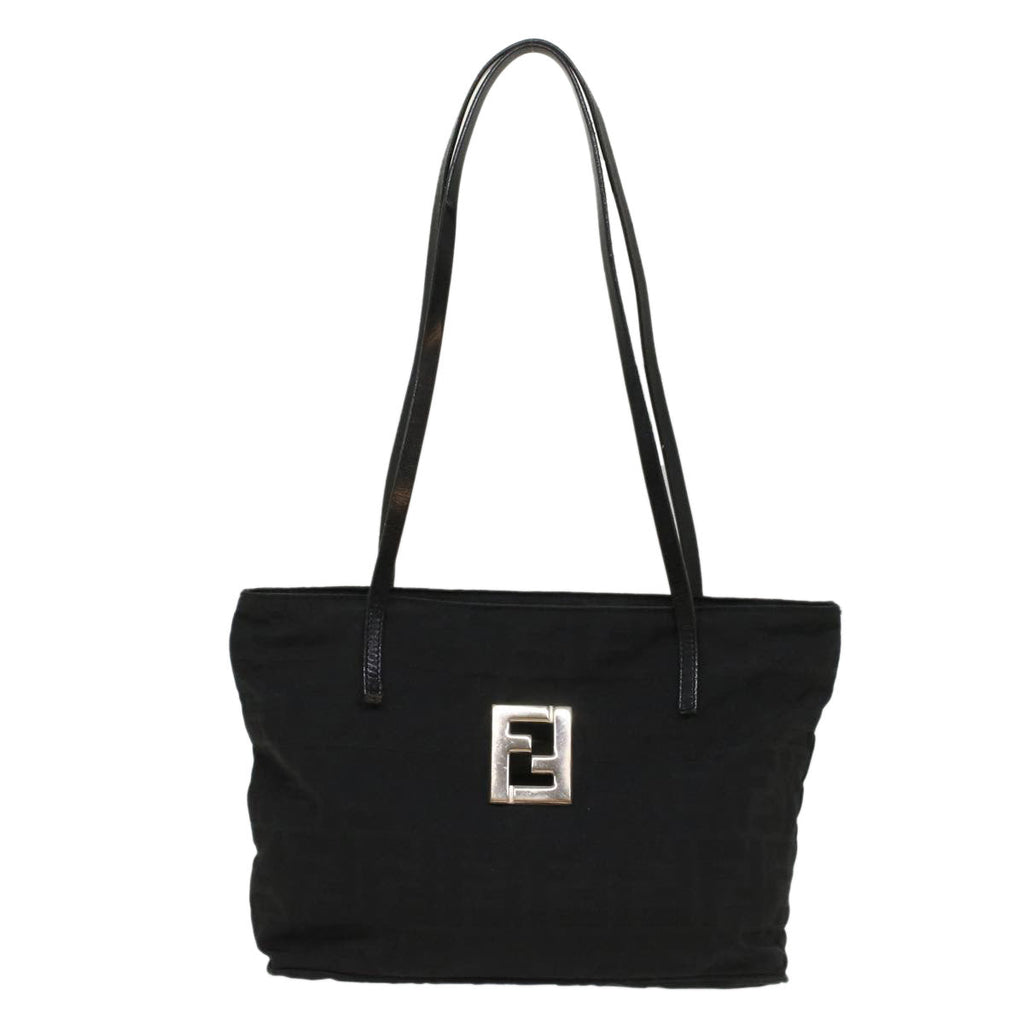 FENDI Zucca Canvas Shoulder Bag Black 51038
