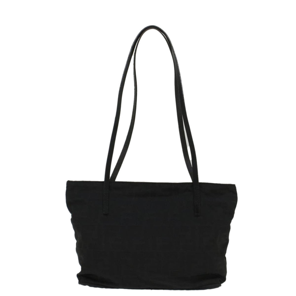 FENDI Zucca Canvas Shoulder Bag Black 51038