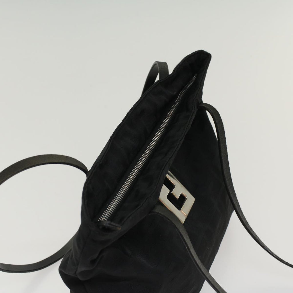 FENDI Zucca Canvas Shoulder Bag Black 51038