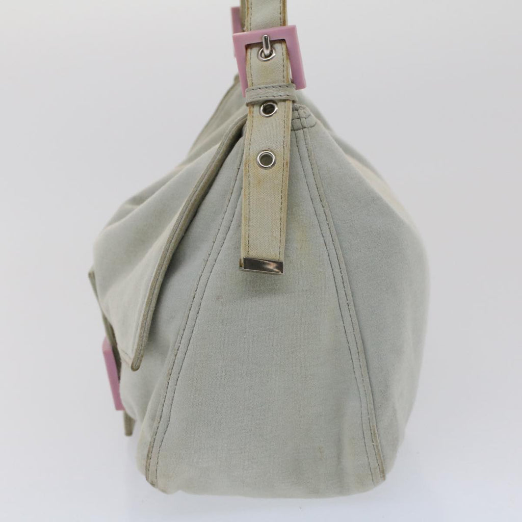 FENDI Mamma Baguette Shoulder Bag Nylon Gray 51039
