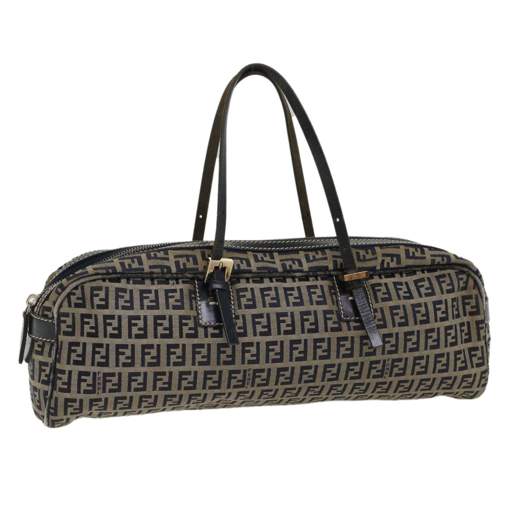 FENDI Zucchino Canvas Hand Bag Navy 51041