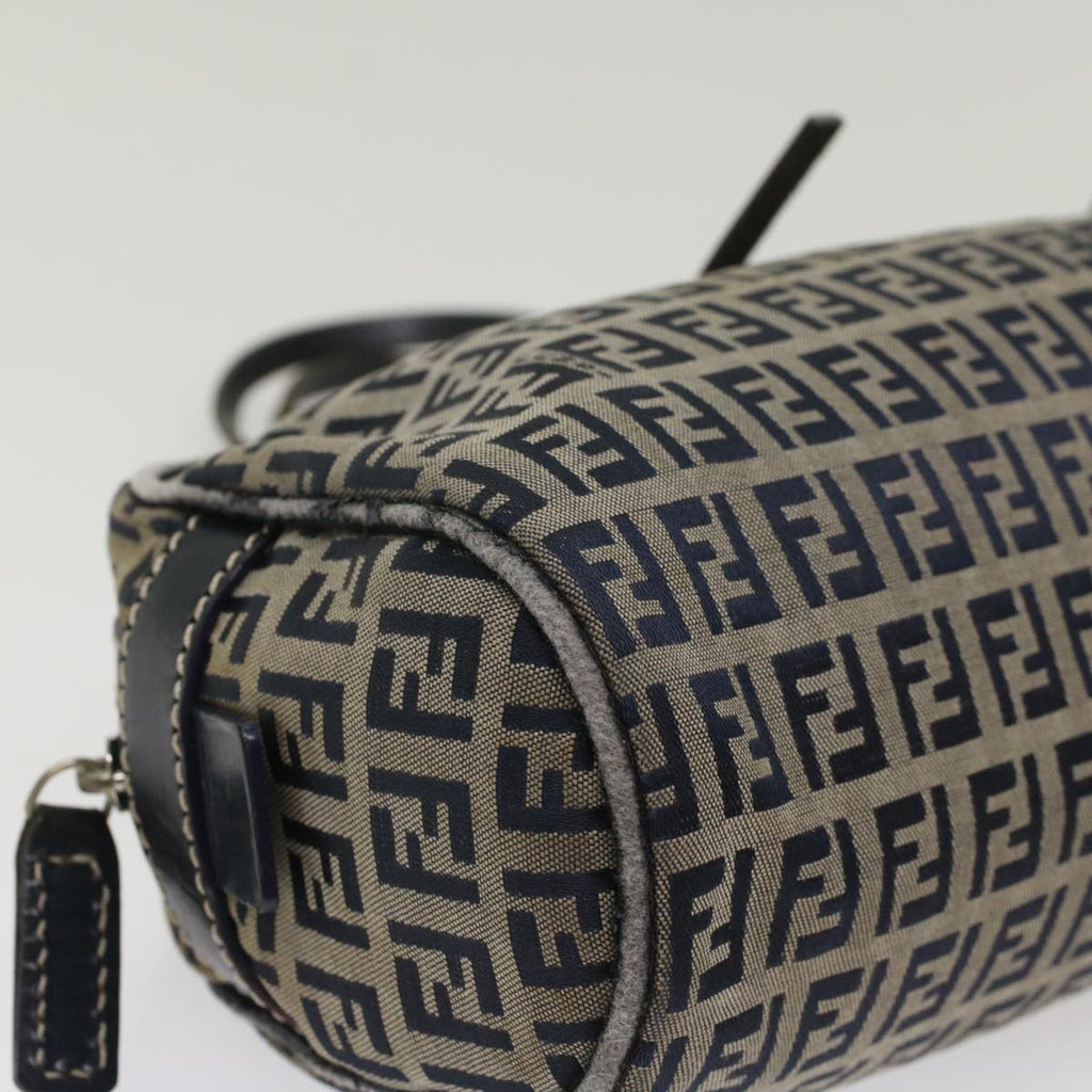 FENDI Zucchino Canvas Hand Bag Navy 51041