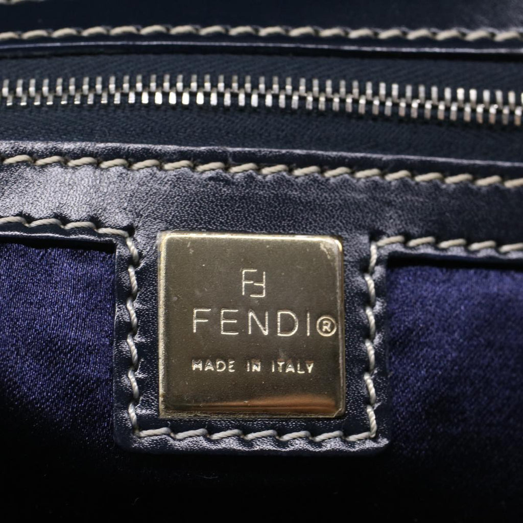 FENDI Zucchino Canvas Hand Bag Navy 51041