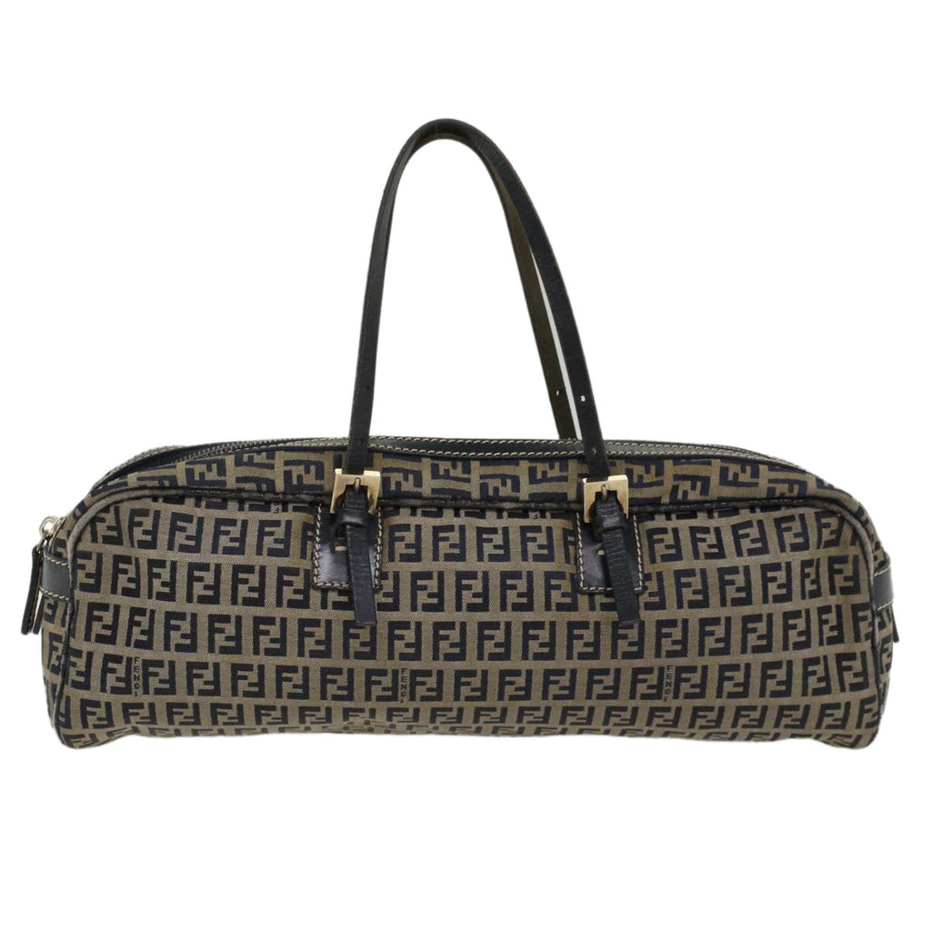 FENDI Zucchino Canvas Hand Bag Navy 51041