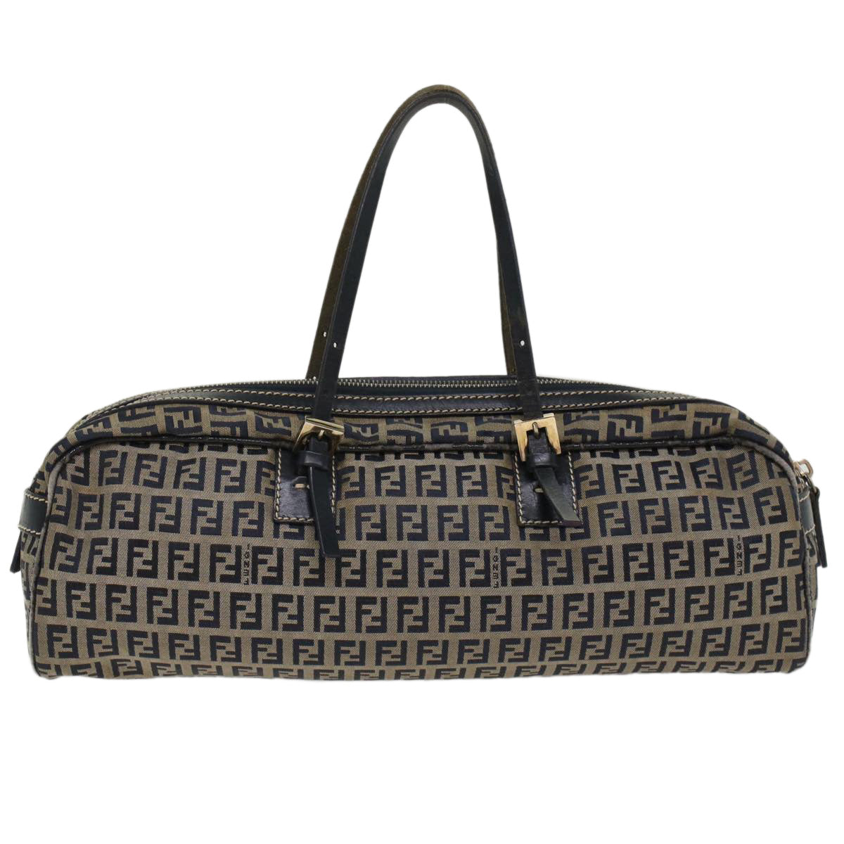 FENDI Zucchino Canvas Hand Bag Navy 51041
