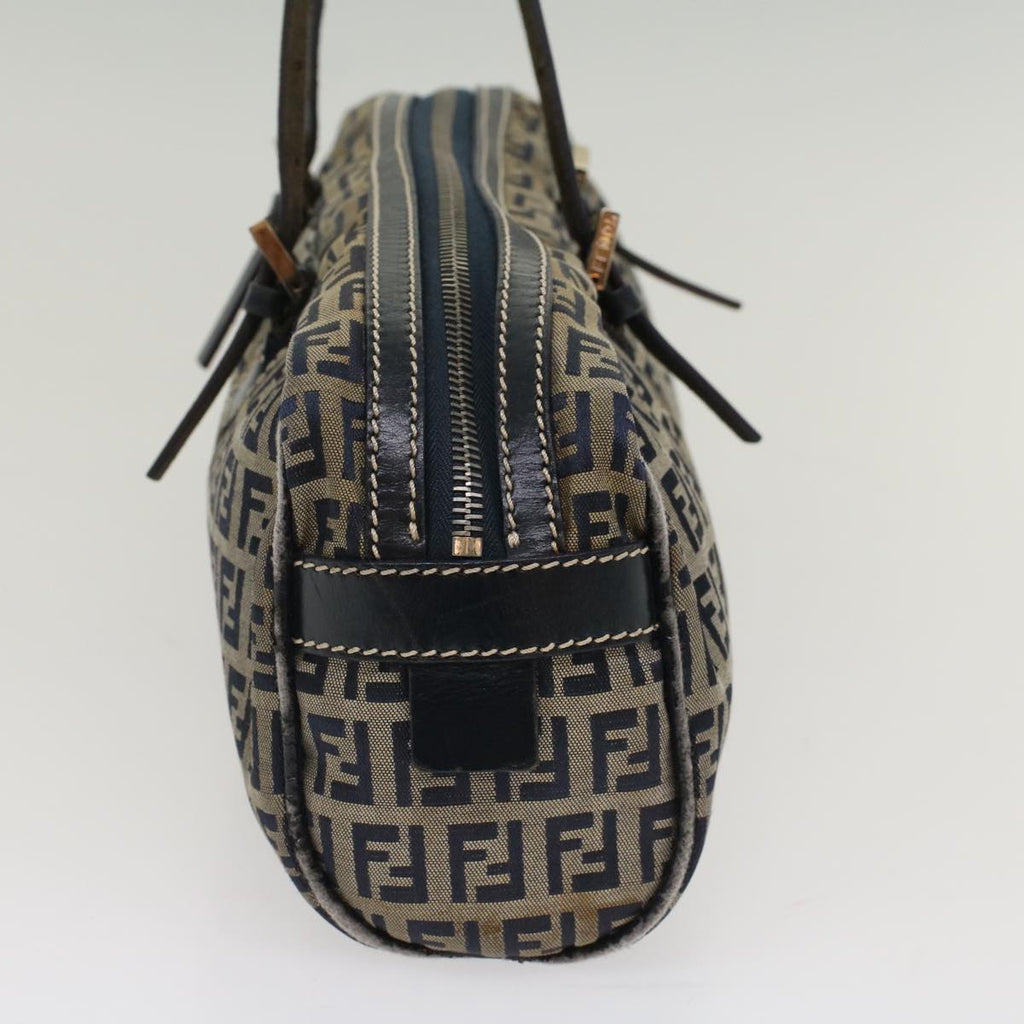 FENDI Zucchino Canvas Hand Bag Navy 51041
