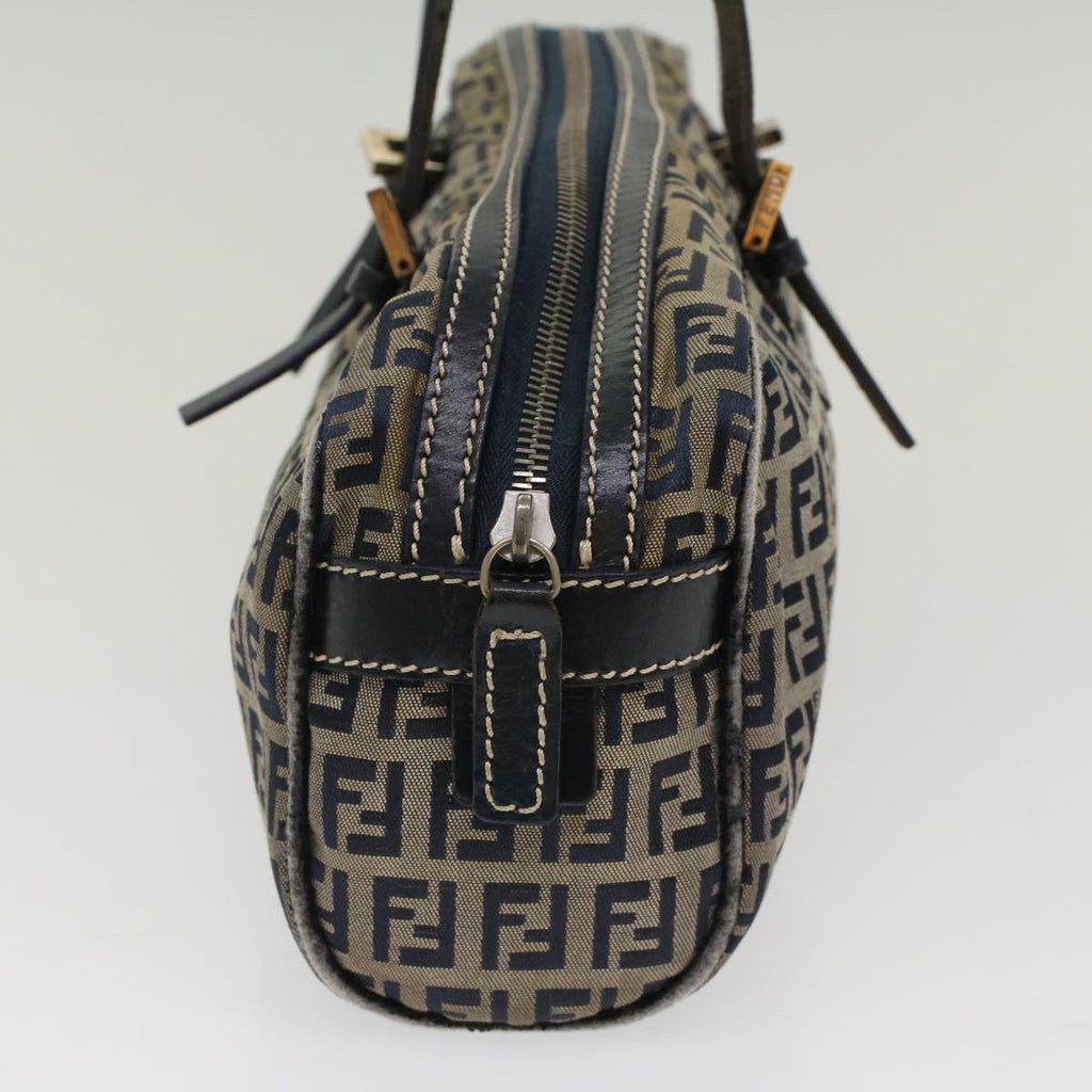 FENDI Zucchino Canvas Hand Bag Navy 51041