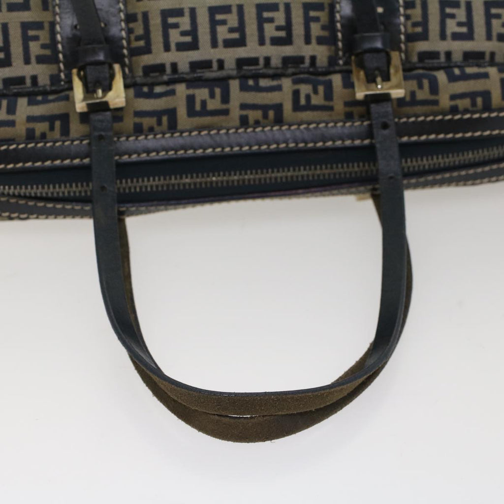 FENDI Zucchino Canvas Hand Bag Navy 51041